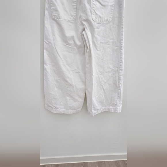 FREE PEOPLE Colette Wide Leg Culottes button fly white cropped jeans size 30 - Picture 11 of 16